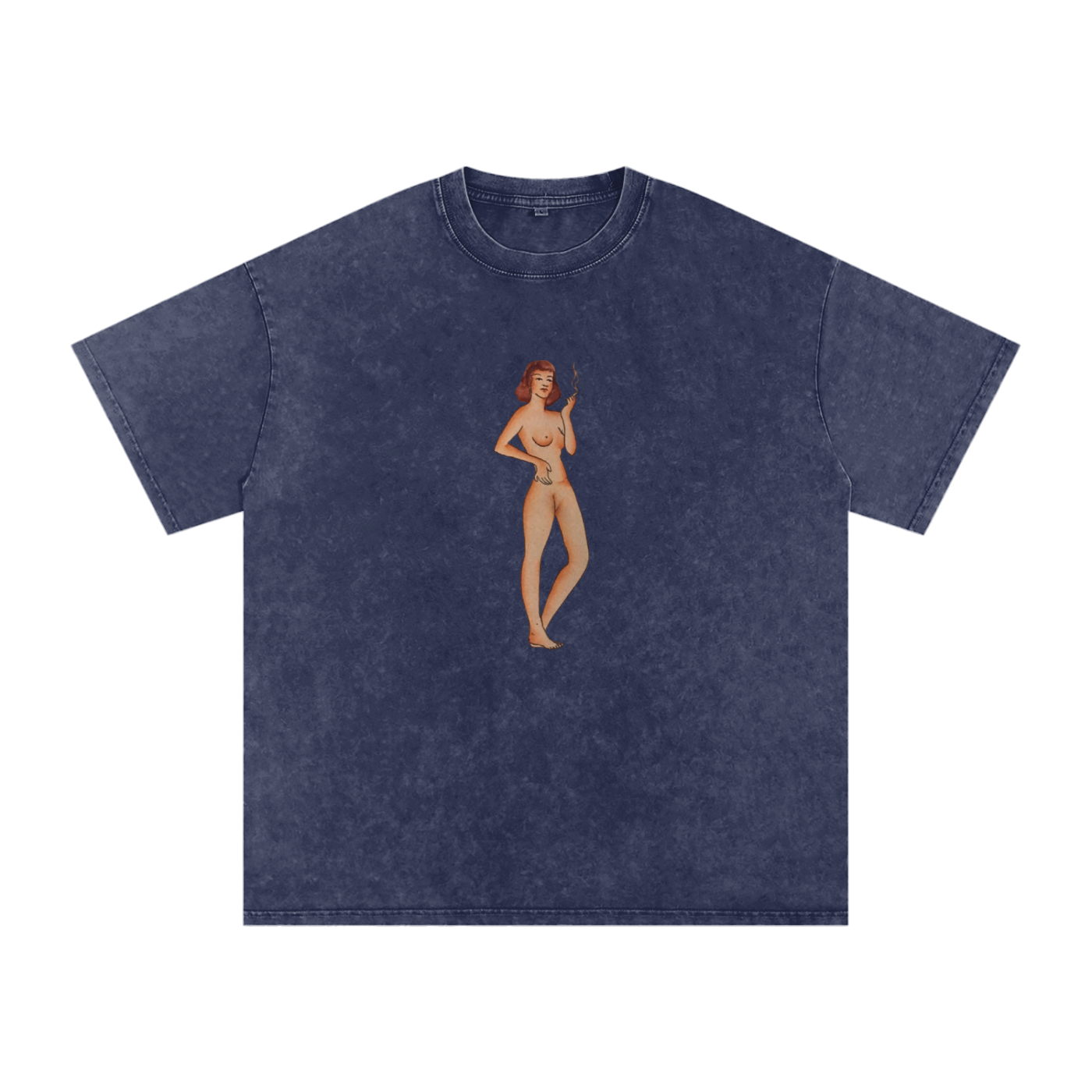 Snow Washed Oversized Cotton T-Shirt