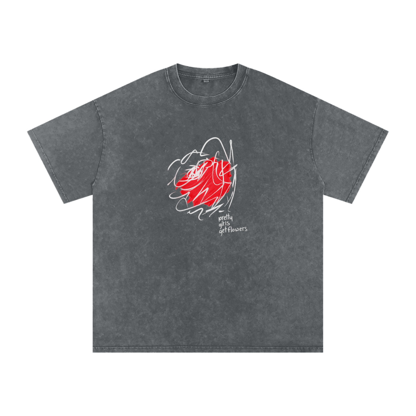 Snow Washed Oversized Cotton T-Shirt