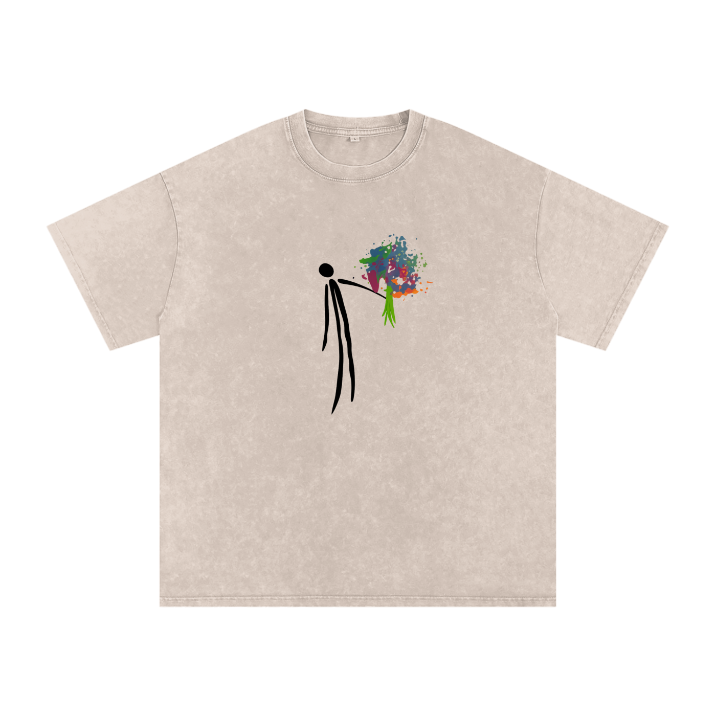 Snow Washed Oversized Cotton T-Shirt
