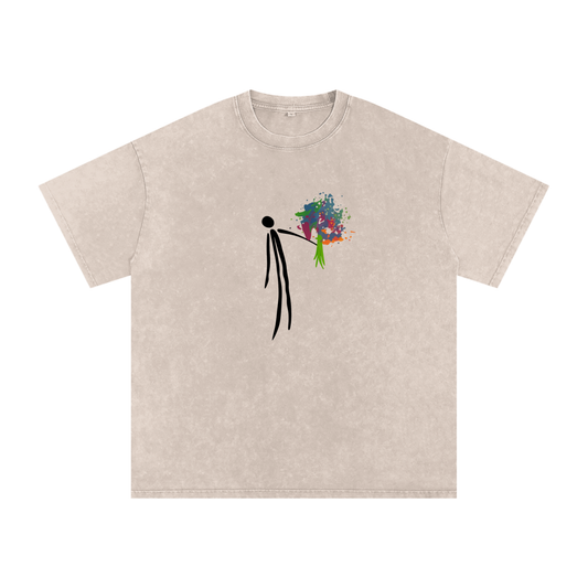 Snow Washed Oversized Cotton T-Shirt