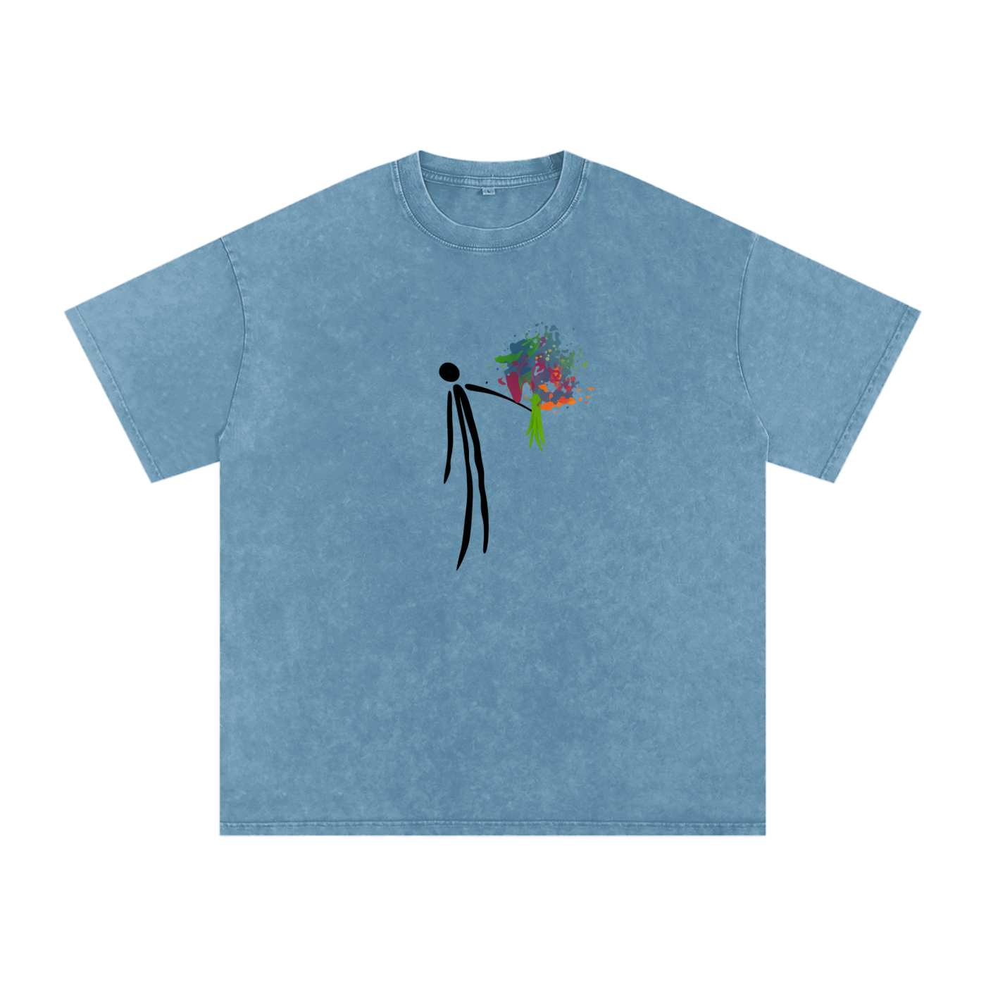 Snow Washed Oversized Cotton T-Shirt
