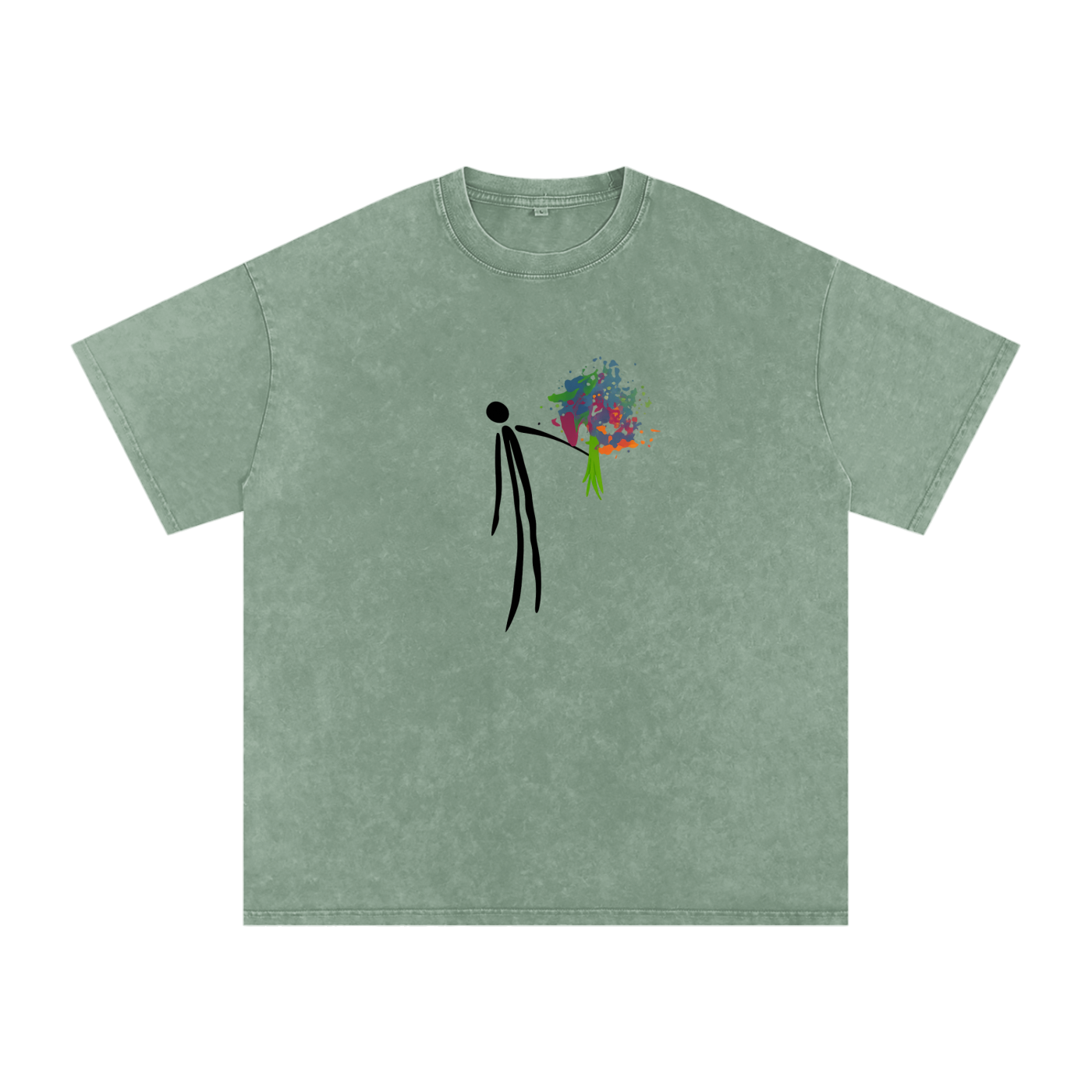 Snow Washed Oversized Cotton T-Shirt