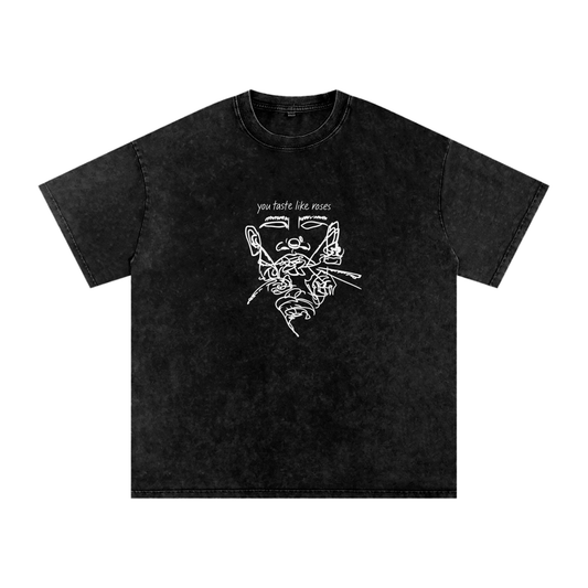 taste like roses - washed oversized tee