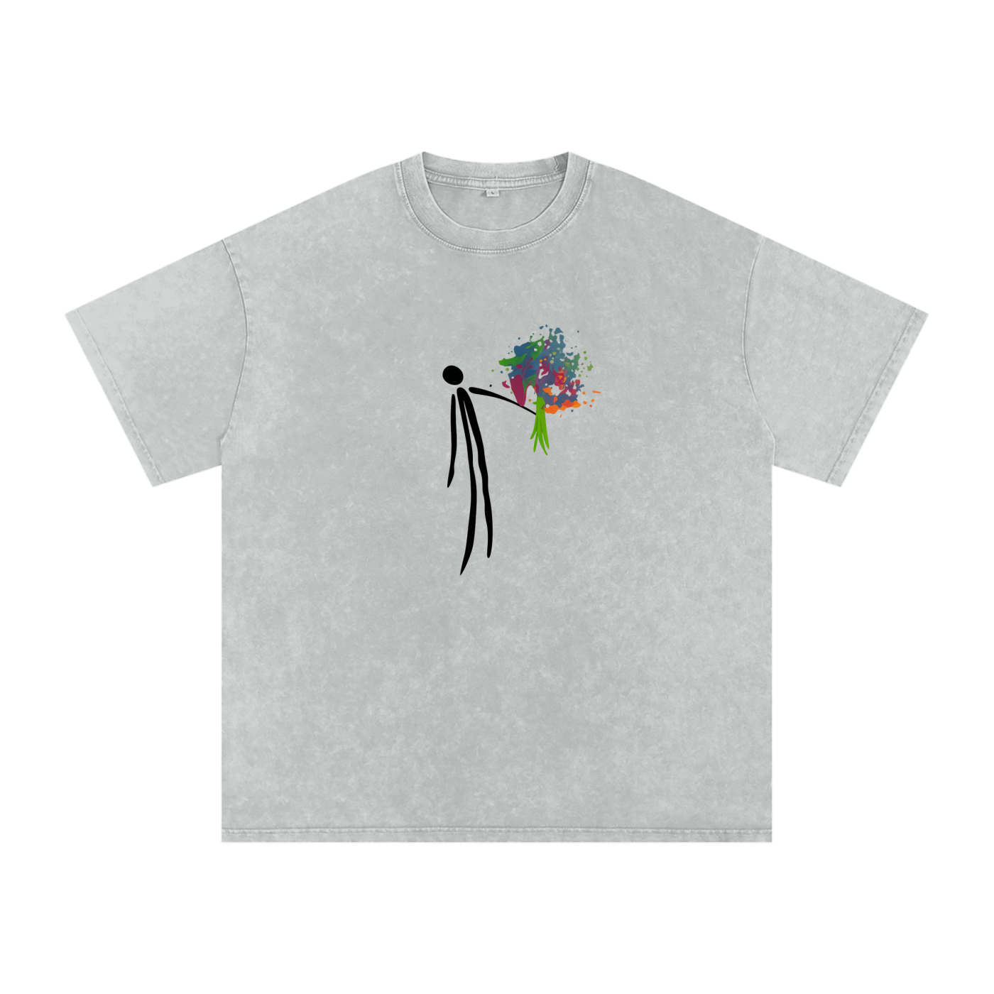 Snow Washed Oversized Cotton T-Shirt